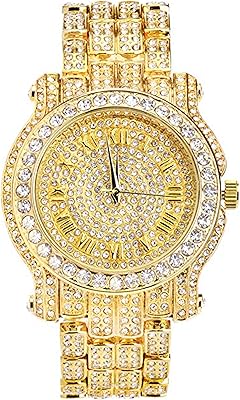 45 mm men's watch with gold and silver metal bracelet 18 carats