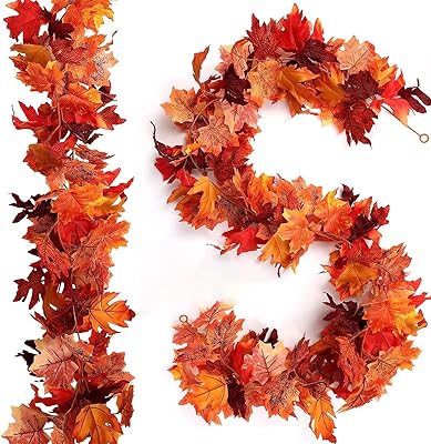 2 pieces of artificial maple sheet fall decoration Halloween crown artificial fall leaves for the house fireplace entrance decoration of thanksgiving.. Shop with confidence on DIAYTAR Nigeria — quality products and timely delivery.