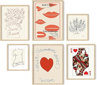 HOSS & HOSS 6 -piece wall art set - Vintage parts aesthetic posters, aesthetic parts posters, vintage French prints and posters (without frame).. DIAYTAR NIGERIA: Where quality meets affordability, with thousands of products delivered in less than 8 days.