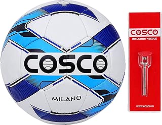Cosco Milano football ball, size 5 (white/blue/black).. DIAYTAR NIGERIA: Bringing affordable shopping solutions with a diverse product catalog delivered nationwide.