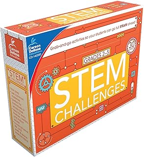 Carson Dellosa Steam Challenges Learning Card Pack, 30 scientific projects, Steam Kits for children aged 8 to 12, scientific experiences, practical activities for the school at home or in class, 2nd to 5th year.. No stress, no delays — DIAYTAR Nigeria is your trusted shopping partner.