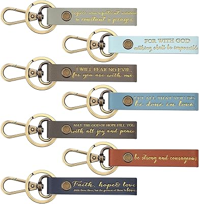 7 pieces keychain quote from the Christian bible keychain in the leather PUs engraved gift inspiring, one size.. Join millions of satisfied shoppers using DIAYTAR Nigeria every day.