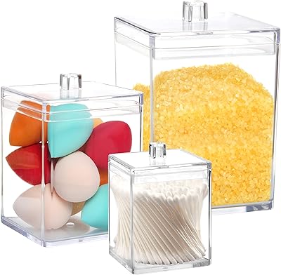 Youngfar lot of 3 transparent plastic pots 1.7 l, 887 ml and 443