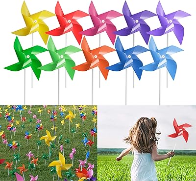 Toussint 100 pieces of pin wheel, 10 mixed colors, windmill, children's party gifts, outer decorative wheels for patio and garden.. Shop with confidence at DIAYTAR NIGERIA, enjoying competitive prices and delivery within 8 days.
