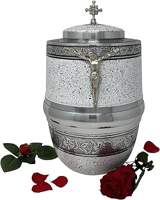 Angalangie Catholic urn for human ashes large size for adults up to 200 lb and bag.. DIAYTAR NIGERIA brings quality products to every corner of Nigeria at prices everyone can afford.