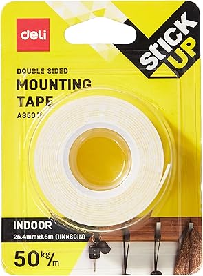 Deli double face tape, 1.5 m L x 25 mm L.. DIAYTAR NIGERIA: Your partner in affordable e-commerce with dependable delivery across Nigeria.
