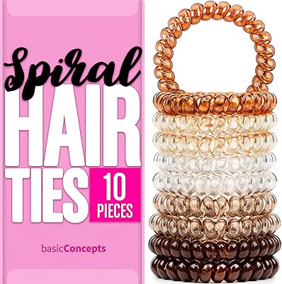 Spiral elastic elastic (10 pieces), twisted hair elastic for thick hair, hair elastic for ponytail for women (different colors), hair -free hair, elastic movable hair for all hair types with plastic spiral.. Discover the convenience of DIAYTAR NIGERIA's vast e-commerce platform with delivery in just 5-8 days.
