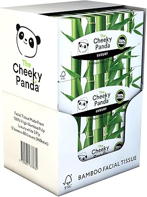 Bamboo handkerchiefs The Cheeky Panda | 12 boxes (960 handkerchiefs) | Soft, solid and durable handkerchiefs.. DIAYTAR Nigeria: Great value, fast delivery, and endless options.