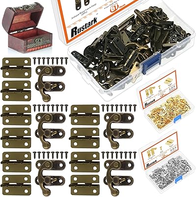Rostark 20 Set of small ancient bronze box hinges, right latch hinges, jewelry buckle, buzzer lock, jewelry box, ancient brass crochet clasp, small hinges for crafts, wooden jewelry box.. DIAYTAR NIGERIA connects you with thousands of products at competitive prices, delivered within a week.