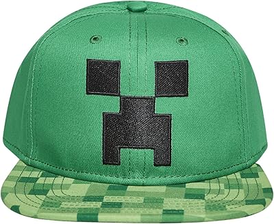 Minecraft hat face Creem for boys - Hat for young black and green with press button at the rear.. Shop with purpose at DIAYTAR NIGERIA and discover a world of products at budget-friendly prices.
