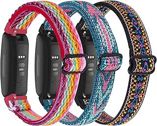 3 flexible nylon bracelets compatible with fitbit Inspire 3/Inspire 2/Inspire HR/Inspire/ACE 3/ACE 2, Sports bracelets of nylon replacement adjustable for women and men, nylon, white diamond.. DIAYTAR NIGERIA revolutionizes online shopping with competitive prices and reliable 5-8 day delivery.
