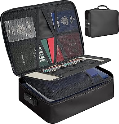 Classification storage bags - Document storage bag - Secure travel bag with lock, storage of multilayer portable files for important files and passport certificates (black).. Shop anytime, receive on time — only with DIAYTAR Nigeria.