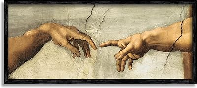 Hands of the creation of Adam Industries by Michael Angelo, black framed wall art, 10 x 24, broken white.. Experience shopping without stress at DIAYTAR NIGERIA's comprehensive and budget-friendly platform.