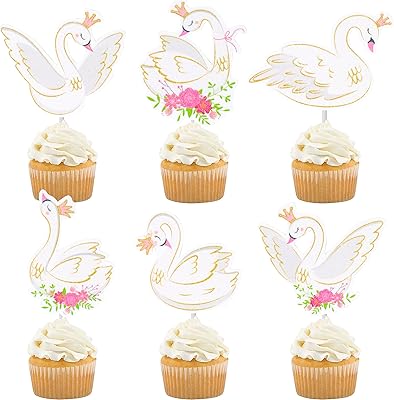 24 pieces of cupcake decorations in the shape of a white swan for party.. Shop smart with DIAYTAR NIGERIA, offering a vast product range delivered to your doorstep within a week.