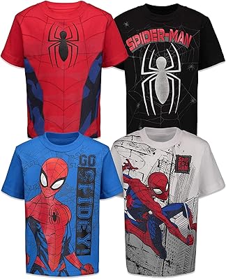 Set of 4 T-shirts to put on Marvel Spider-Man for men, children to adults, Green_old.. DIAYTAR Nigeria: Shopping that fits your budget and your schedule.