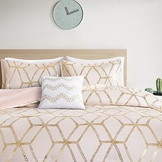 Comfort Spaces Vivian ultra -soft bed set all seasons, light and modern, geometric print in shiny linen, decorative pillowcase, double XL, blush/gold.. Whether you're in Lagos, Abuja, or anywhere in between, DIAYTAR Nigeria ensures your online shopping experience is smooth, affordable, and fast.