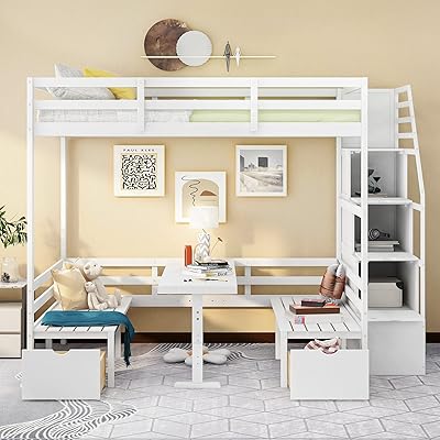 Lipvan full bunk bed with staircase mezzanine bed office and chair that transforms.. DIAYTAR NIGERIA: Making quality products accessible to all Nigerians at affordable prices.