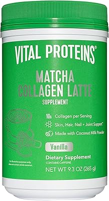 Vital Proteins Matcha Latte and Matcha green tea and latte powder with collagen, theanine, caffeine and MCT - promotes the health of hair, skin and nails - vanilla.. Enjoy stress-free shopping with affordable prices on DIAYTAR Nigeria.