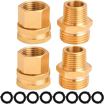 Mingle watering hose adapter, 3/4 "GHT at 1/2" NBT, double male and female brass connector, with 8 additional tips.. Find more for less — only on DIAYTAR Nigeria.