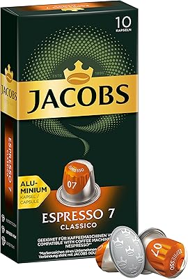 Jacobs Espresso 7 Classico coffee capsules, aluminum coffee capsules compatible with certain coffee makers - set of 10.. DIAYTAR NIGERIA transforms how Nigerians shop with our affordable prices and dependable shipping times.