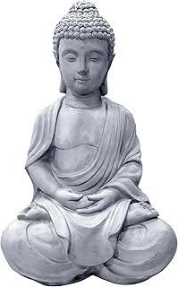Statue of Zen Buddha Sitting Light Kanti for the interior and exterior, natural concrete R141006-C80021.. DIAYTAR NIGERIA: Making online shopping accessible to all Nigerians with our affordable platform.