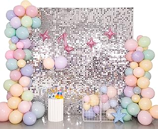 Silk sequined wall plates for silver sequins for wedding birthday background decorations, 12