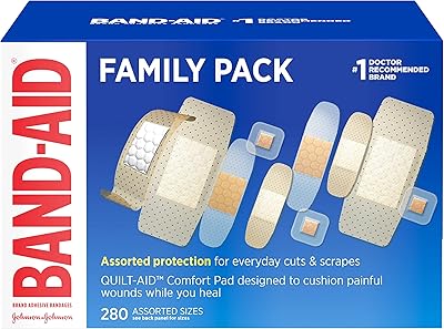 Band-aid brand assorted adhesive bandages, transparent and transparent bandages, matching sizes, 280 pieces.. DIAYTAR NIGERIA delivers affordability and convenience to your doorstep within 8 days of purchase.