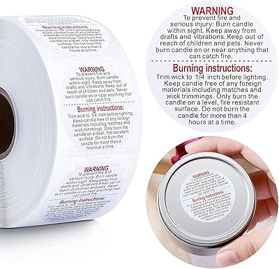Goodrun 1000pccs candle warning labels, waxing cast iron warning labels, candle container container, candle safety stickers, candle -fed warning labels, DIY candle jars.. Click, pay, receive — DIAYTAR Nigeria makes online shopping seamless.