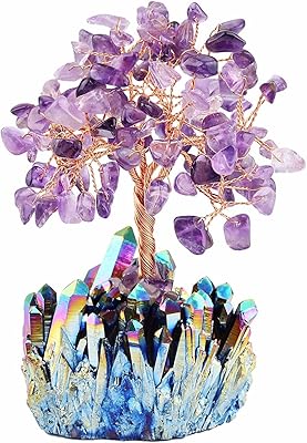 Mocitedecor amethyst crystal tree, Base of Crystal of Arc-en-Ciel quartz, Bonsai silver tree for wealth and luck.. You shop, we deliver — quick and easy with DIAYTAR Nigeria.