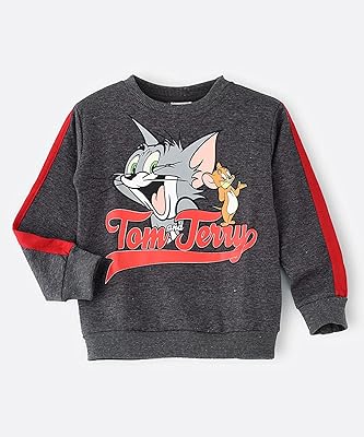 Tom & jerry hoodie for little boy - coal, 7-8 years old.. DIAYTAR NIGERIA revolutionizes online retail with our vast selection and cost-effective delivery options.