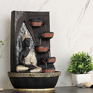 Polyresin water fountain placed on the table for interior and exterior use.. Your complete marketplace solution, DIAYTAR NIGERIA offers unbeatable value with delivery within the week.