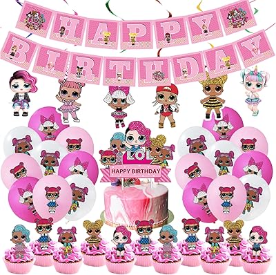 High Land LOL Birthday Decorations For Banner Girls Happy Birthday and Balloons.. Your shopping needs fulfilled through DIAYTAR NIGERIA's extensive selection and nationwide delivery.