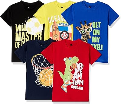 Classic cutting t-shirt for boys (set of 5).. From kitchen tools to phones — DIAYTAR Nigeria ships it all in a week.