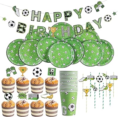 O'koz® football birthday party supplies, football festival decorations, centerpiece, cupcake decorations, table runner, banner, dishes, plates and towels.. DIAYTAR NIGERIA: Where every shopping need is met with affordable prices and timely delivery.