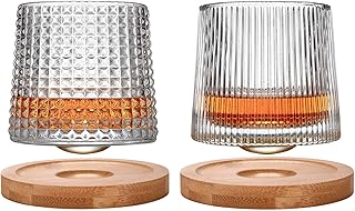 Set of 2 rotary crystal glasses, retro whiskey lenses with 2 bamboo tape, gift for men and husband.. Say goodbye to long wait times — DIAYTAR Nigeria ships in just 5–8 days!
