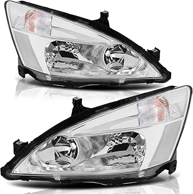 GINFUL headlight set compatible with HONDA Accord 2003-2007 side and passenger side (transparent reflector with chromed lid).. Enjoy stress-free shopping with affordable prices on DIAYTAR Nigeria.