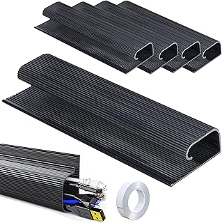 Wawasia 4 Parts for Auto Adhesive Cable Management under the office, PVC cable in the shape of J, hidden cord tray, length 15.7 "width 1.0" height 2.2 ", black.. DIAYTAR NIGERIA: Revolutionizing accessibility to quality products at budget-friendly prices across Nigeria.
