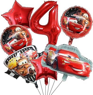 7 pieces Lightning McQueen Cars Aluminum Ballons for Kids 3rd Birthday Prenatal Party Festival Decorations (4th anniversary cars).. DIAYTAR NIGERIA makes online shopping accessible to all with budget-friendly prices and reliable delivery.