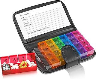 MEDCA Organizer of prescription pills, weekly organizer of travel medication, storage bag for extra large medication, organizer box, 4 times a day, 7 days a week, 19 cm x 11.4 cm.. DIAYTAR NIGERIA: Your partner in affordable e-commerce with dependable delivery across Nigeria.