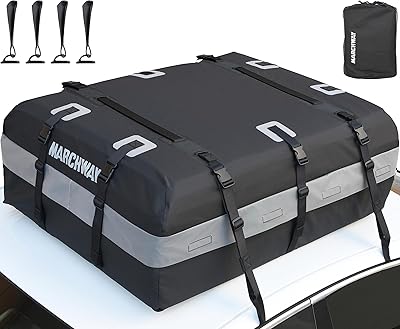Marshway waterproof roofing bag, loading bag on the weather -resistant roof for vehicles with or without support, includes 4 + 2 door hooks (black, 15 cubic feet).. DIAYTAR NIGERIA delivers happiness in 5-8 days with our affordable and diverse product range.