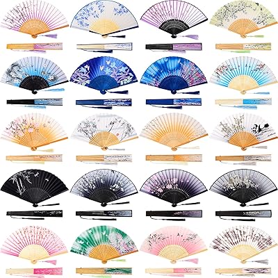 20pccs Floral handless of ancient Chinese style folding in silk.. DIAYTAR NIGERIA revolutionizes online shopping with competitive prices and reliable 5-8 day delivery.