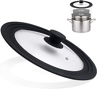 Universal cover for pots and stoves - tempered glass with heat resistant silicone edge, is suitable for 11 ", 12" and 12.5 "kitchen utensils in diameter.. Your complete shopping solution, DIAYTAR NIGERIA offers extensive choice with competitive prices and delivery.