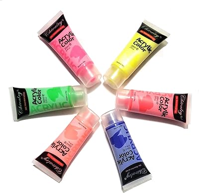 Set of acrylic fluorescent colors Chivalry Tubes of 6x20ml Acrylic paint set to be used on canvas.. DIAYTAR NIGERIA delivers affordability and convenience with every purchase, shipped within the week.