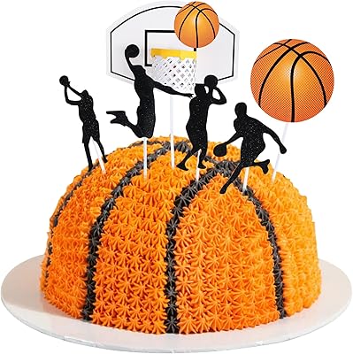 Jovis 24-piece choice of basketball design cakes for boys, cake decorations on the theme of sport for prenatal celebration, basketball party supplies.. Find quality and variety without breaking the bank — only on DIAYTAR Nigeria.