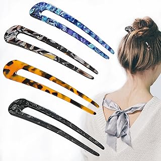 Burson 4 pieces pins with U -shaped hair, hair sticks in the shape of a French fork for long hair, hair stick with two claws for women girls (dark colors).. Shop the smart way with DIAYTAR Nigeria — fast delivery, affordable everything.