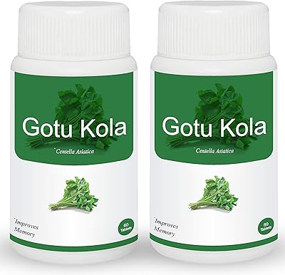 Indian centella jotukola tablets with essential herbs - pack of 2 (500 mg, 60 units).. DIAYTAR NIGERIA: Where shopping meets satisfaction with affordable prices and delivery within 8 days.
