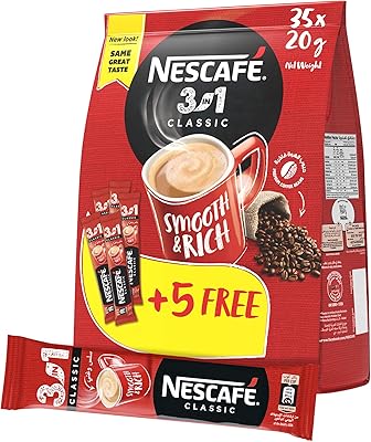 Nescafé 3 in 1 sachet 20g (35 sachets) instant coffee mixture - promotional pack.. DIAYTAR NIGERIA combines affordability, variety, and convenience with nationwide delivery services.