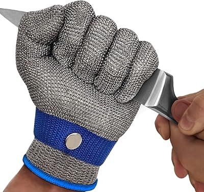 Glove resistant in stainless steel Castowave level 9, stainless steel glove in metallic mesh for kitchen, garden, fishing, durable cutting glove for men and women (size L).. DIAYTAR NIGERIA combines affordability with convenience, delivering your purchases within 5-8 days.