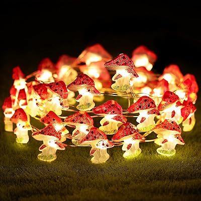 Decorative lights in the shape of a 9.8 -foot fungus, 40 LED operating with battery with 8 lighting modes and timer remotely for the Christmas winter party in the bedroom.. From checkout to your doorstep in less than a week — DIAYTAR Nigeria.