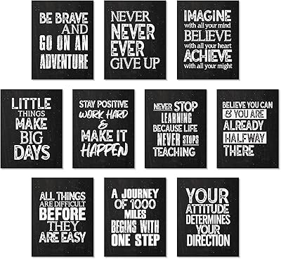 10 wall stickers with positive artistic inspiring quotes with 80 glue points for room.. Discover endless possibilities with DIAYTAR NIGERIA's extensive product range and affordable shipping.